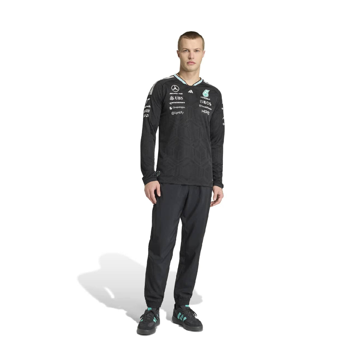 + Mercedes-AMG Petronas F1 Team Driver Authentic Long Sleeve Jersey 'Black'