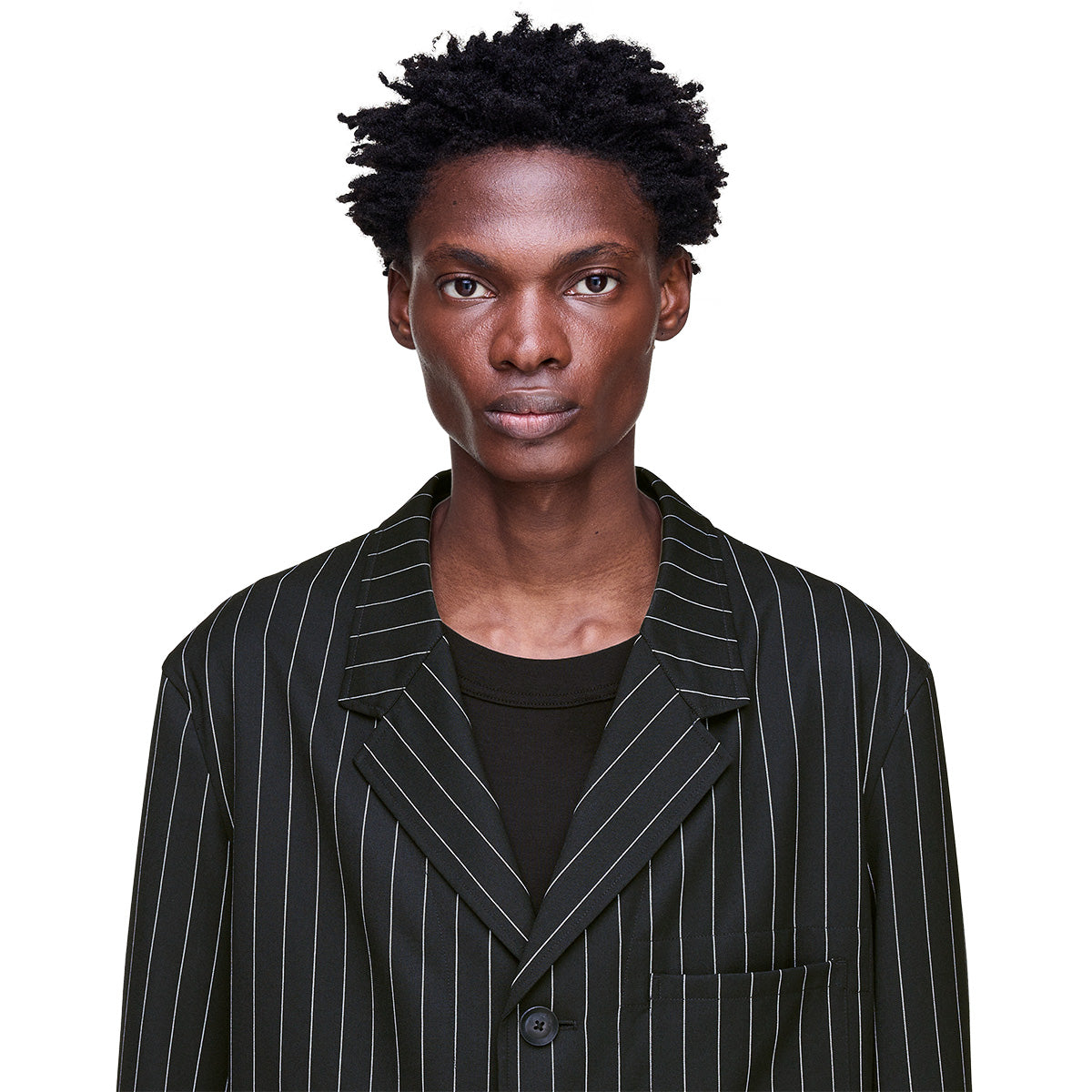 Pinstripe Chore Jacket 'Black'