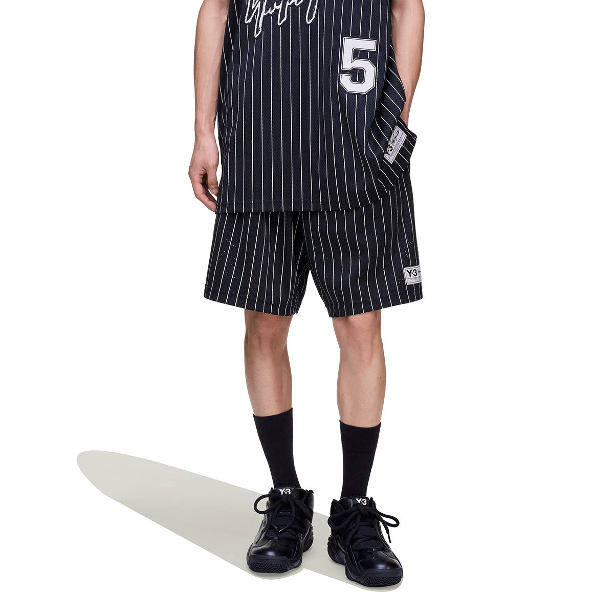 Pinstripe Mesh Shorts 'Black'