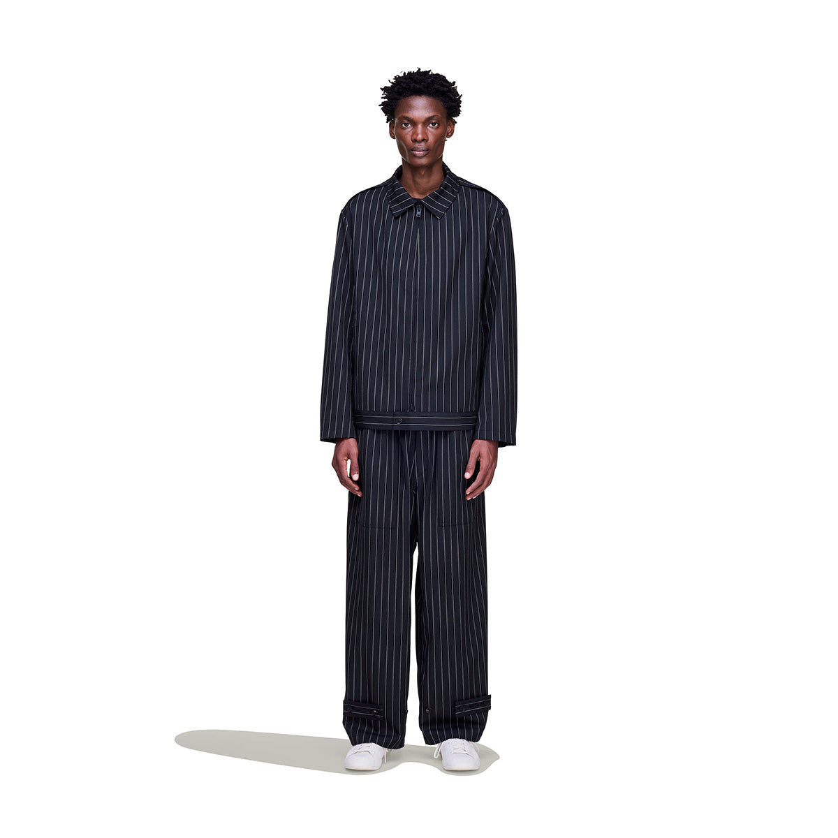 Pinstripe Refine Wool Pants 'Black'