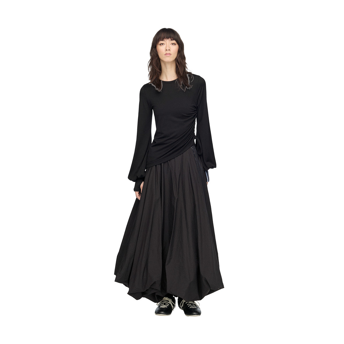Cinch Drape L/S Tee 'Black'