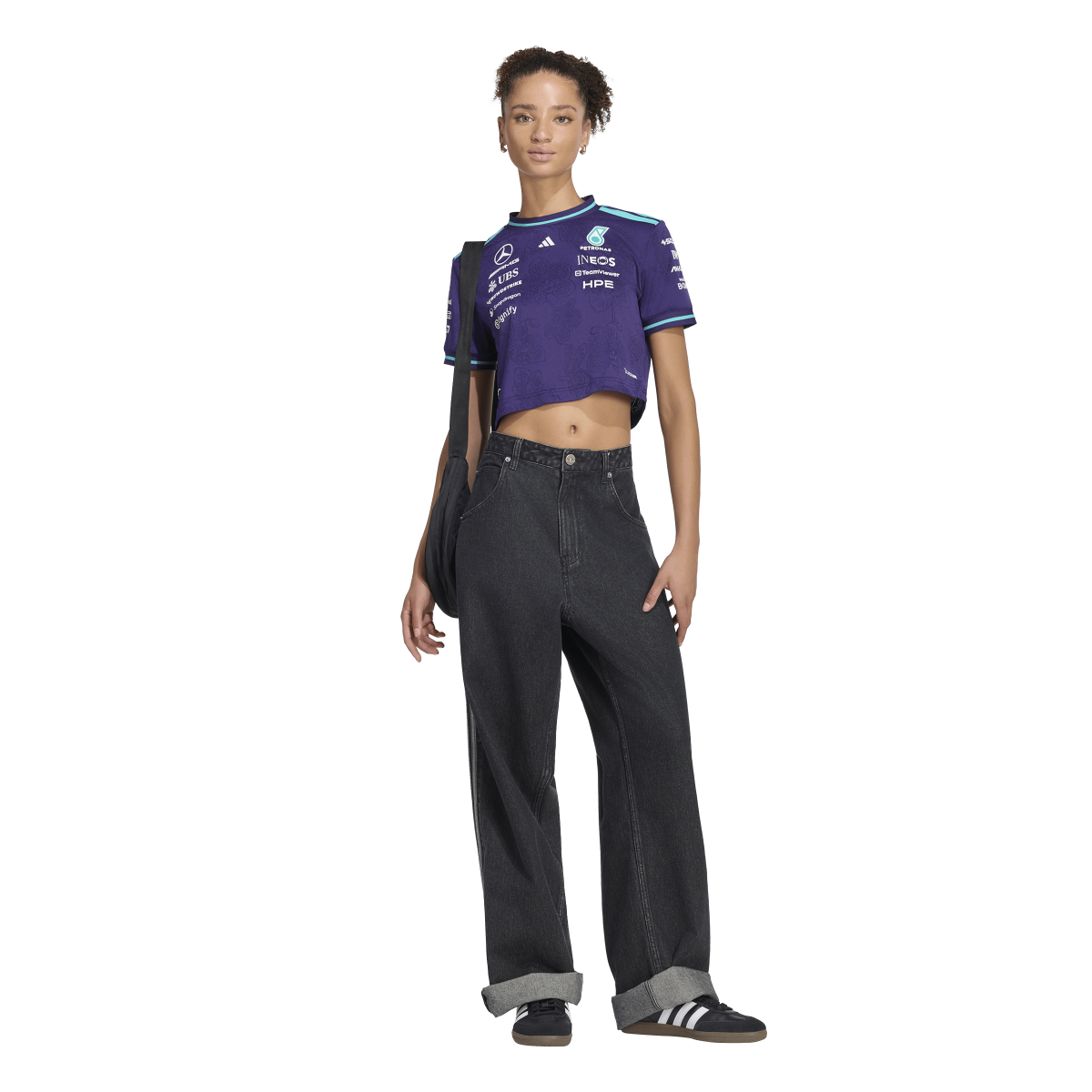 + Mercedes-AMG Petronas F1 Team Vanda Bloom Wmns Driver Crop Top Jersey 'Dark Purple'