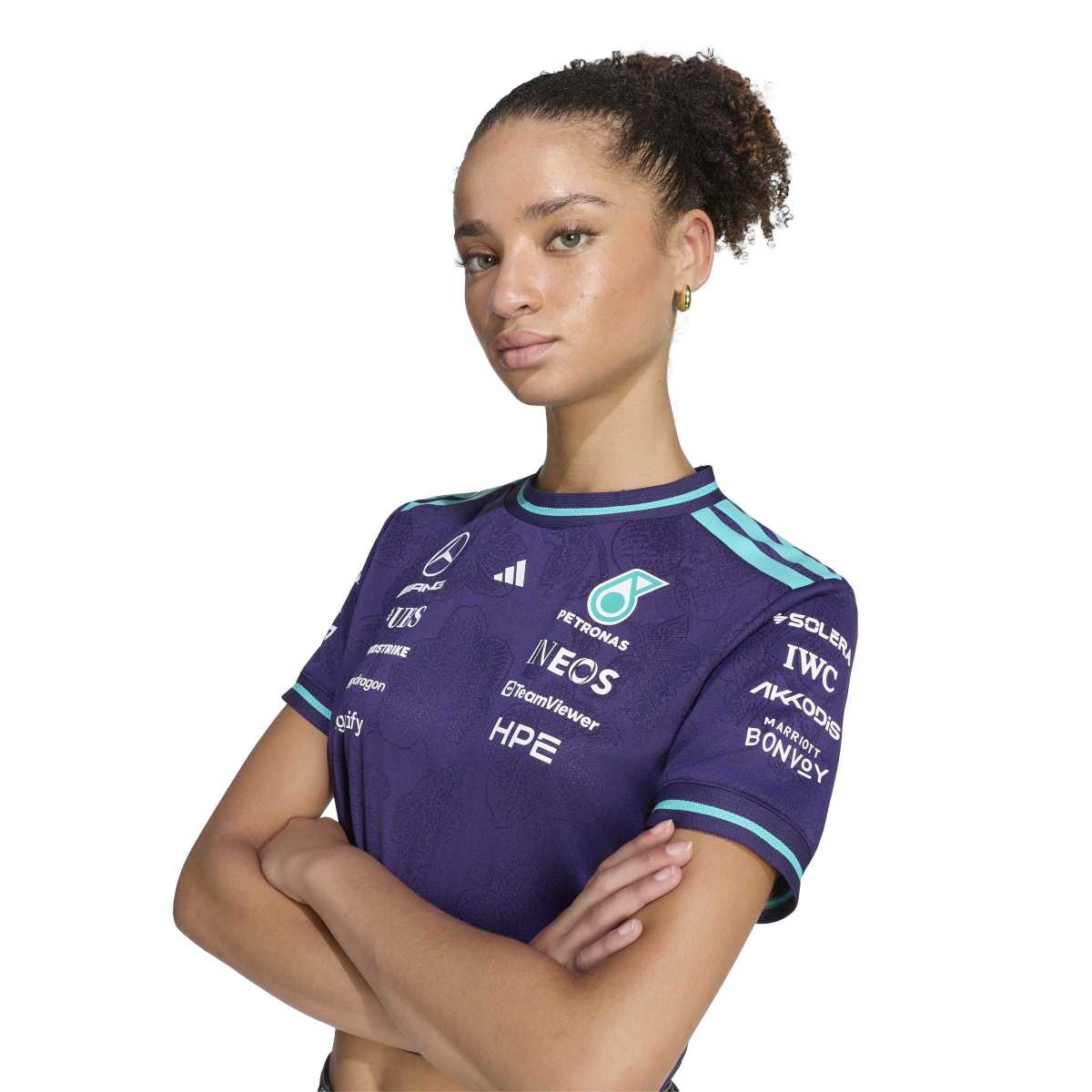+ Mercedes-AMG Petronas F1 Team Vanda Bloom Wmns Driver Crop Top Jersey 'Dark Purple'
