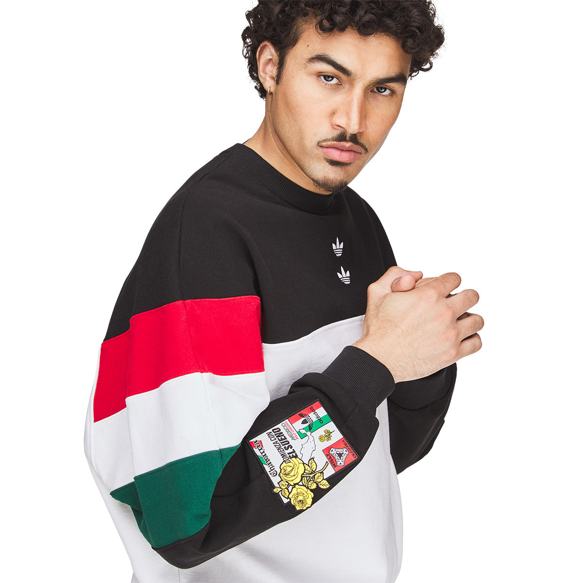 + Willy Chavarria Crew Sweatshirt 'Black White'