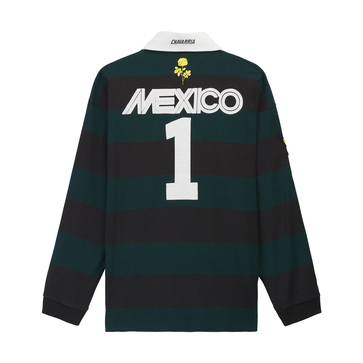 + Willy Chavarria LS Rugby Shirt ' Black Aurora Ivy'