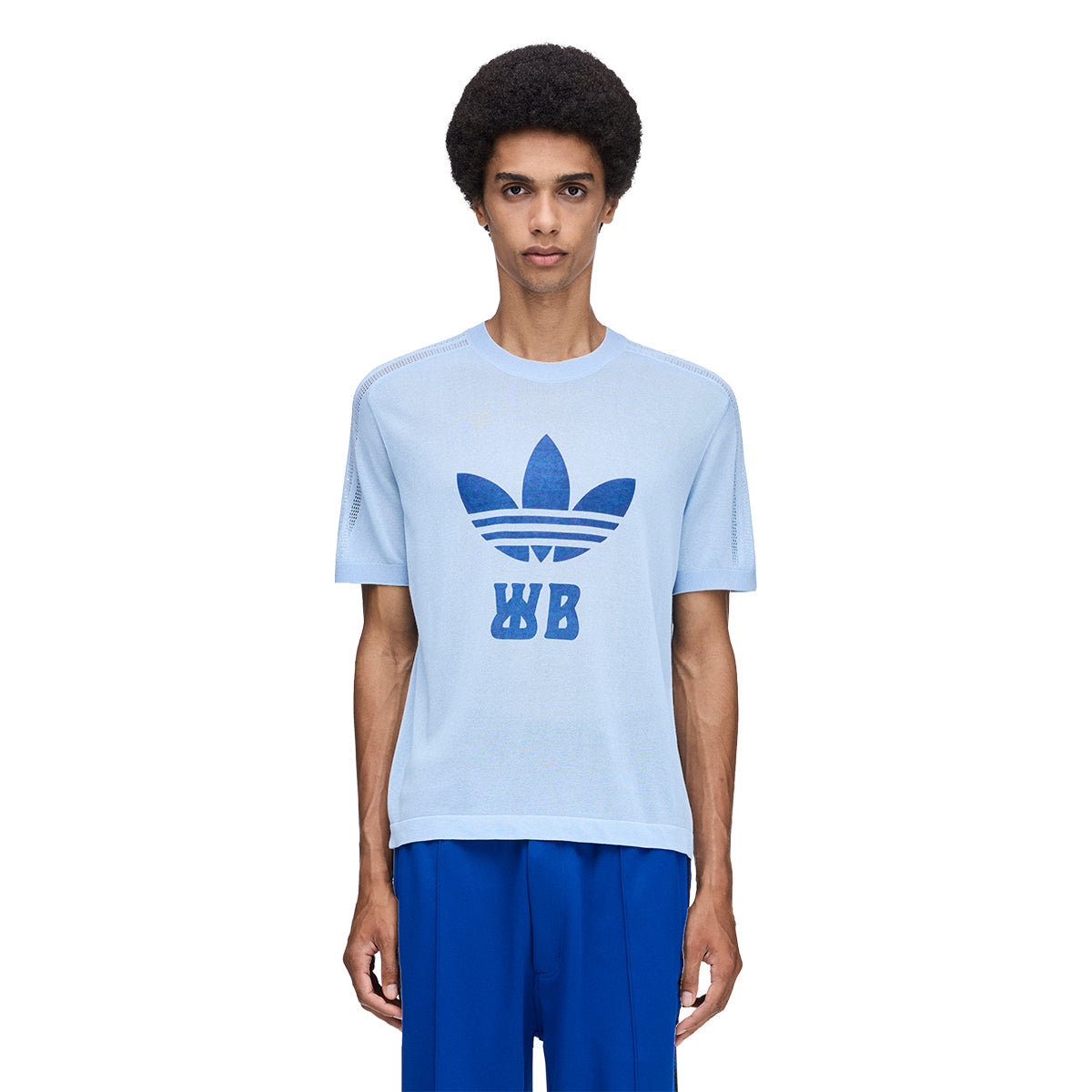 + Wales Bonner Knit T-Shirt 'Clear Sky'