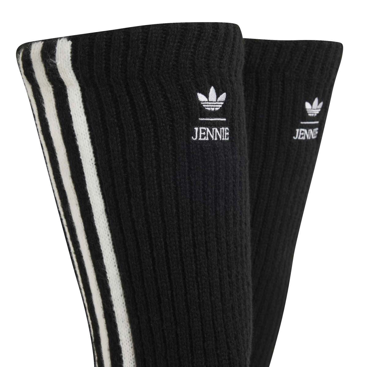 + Jennie High Knee Leg Warmers 'Black White'