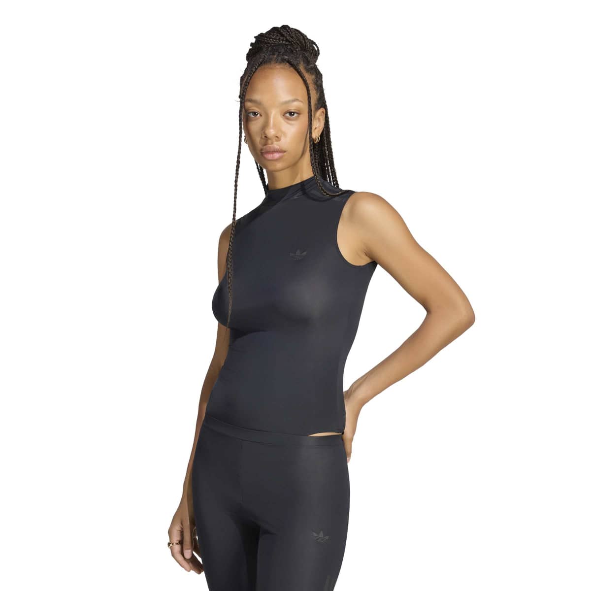 + Jennie Sheer Sleeveless Bodysuit 'Black'