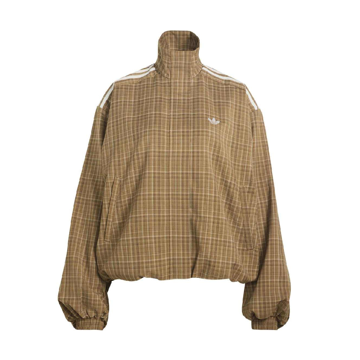 Blousy Check Track Top 'Brown Desert'