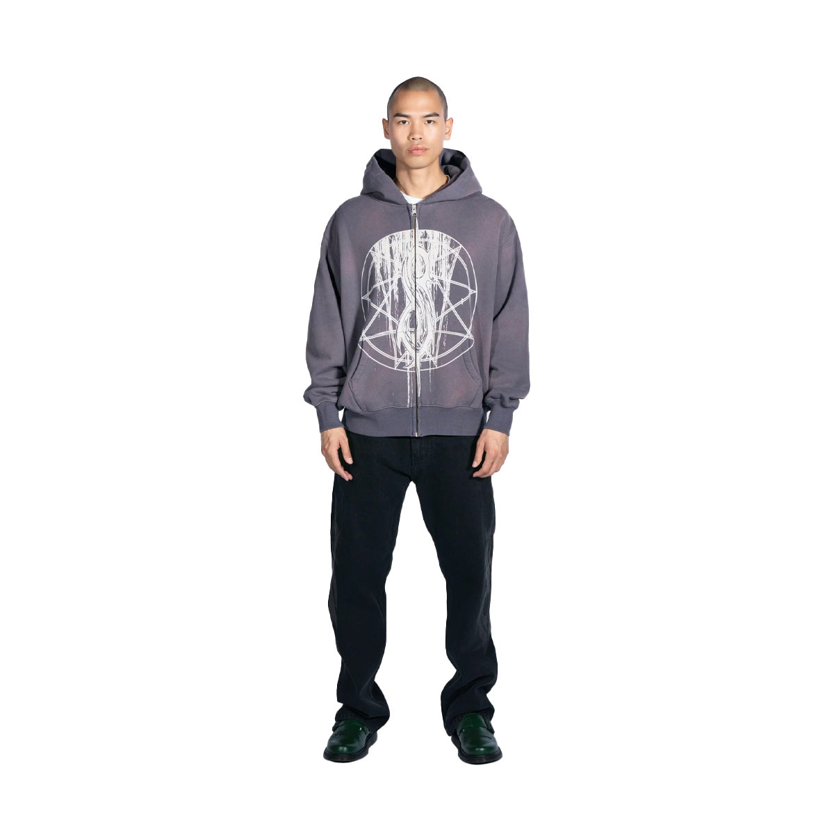 + Slipknot Nonagram Zip Hoodie 'Smoke'