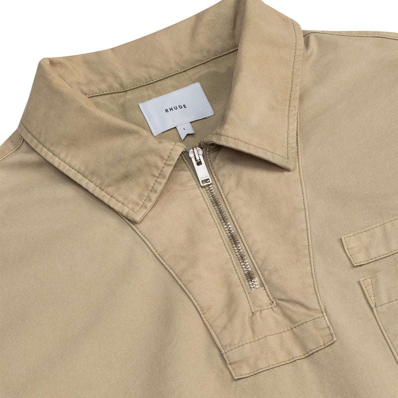 Boxy Half-Zip Spray Shirt 'Khaki'