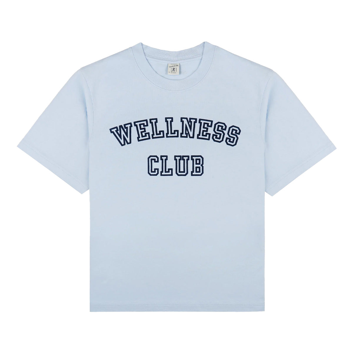 Wellness Club Flocked Cropped Tee 'Ciel'