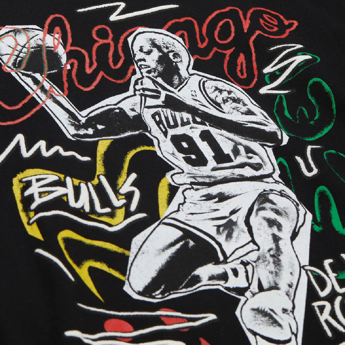 NBA Chalked Up T-Shirt Dennis Rodman Chicago Bulls 'Black'