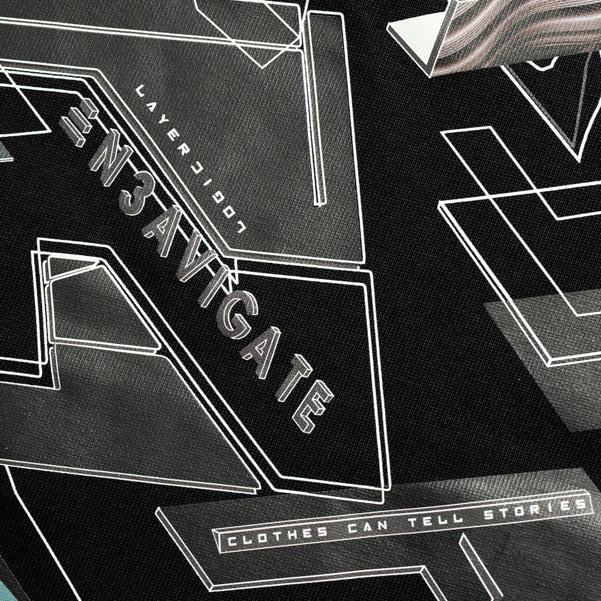 Perspective Graphic Layered Tee 'Black'