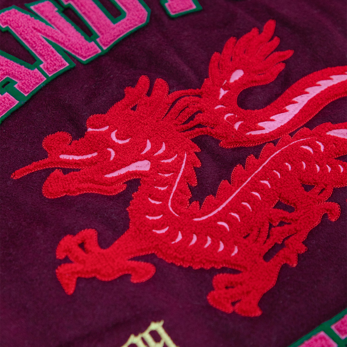 Year Of Dragon Varsity Jacket 'Maroon Cream'