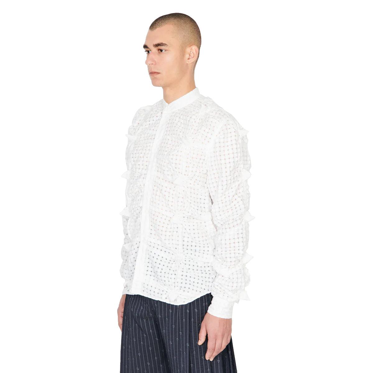 Spikey Sheersucker Shirt 'White'