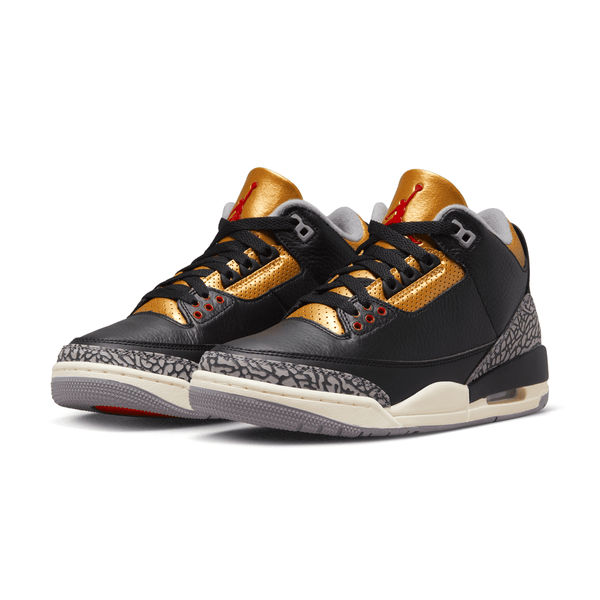 Womens jordans black and on sale gold