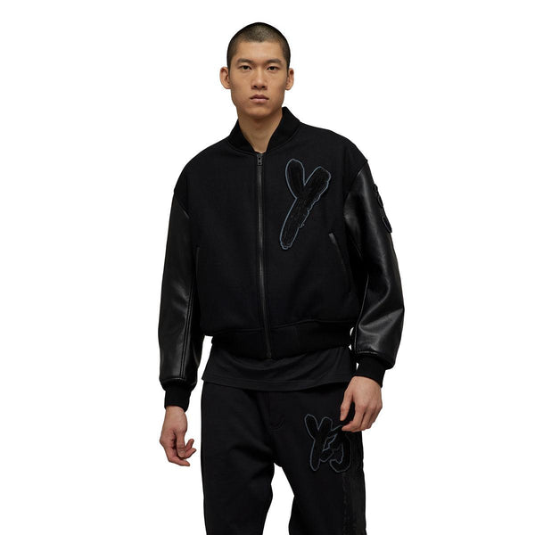Y-3 LETTERMAN JKT ブラック Y-3 - Y-3 LETTERMAN JACKET 'BLACK' - VegNonVeg