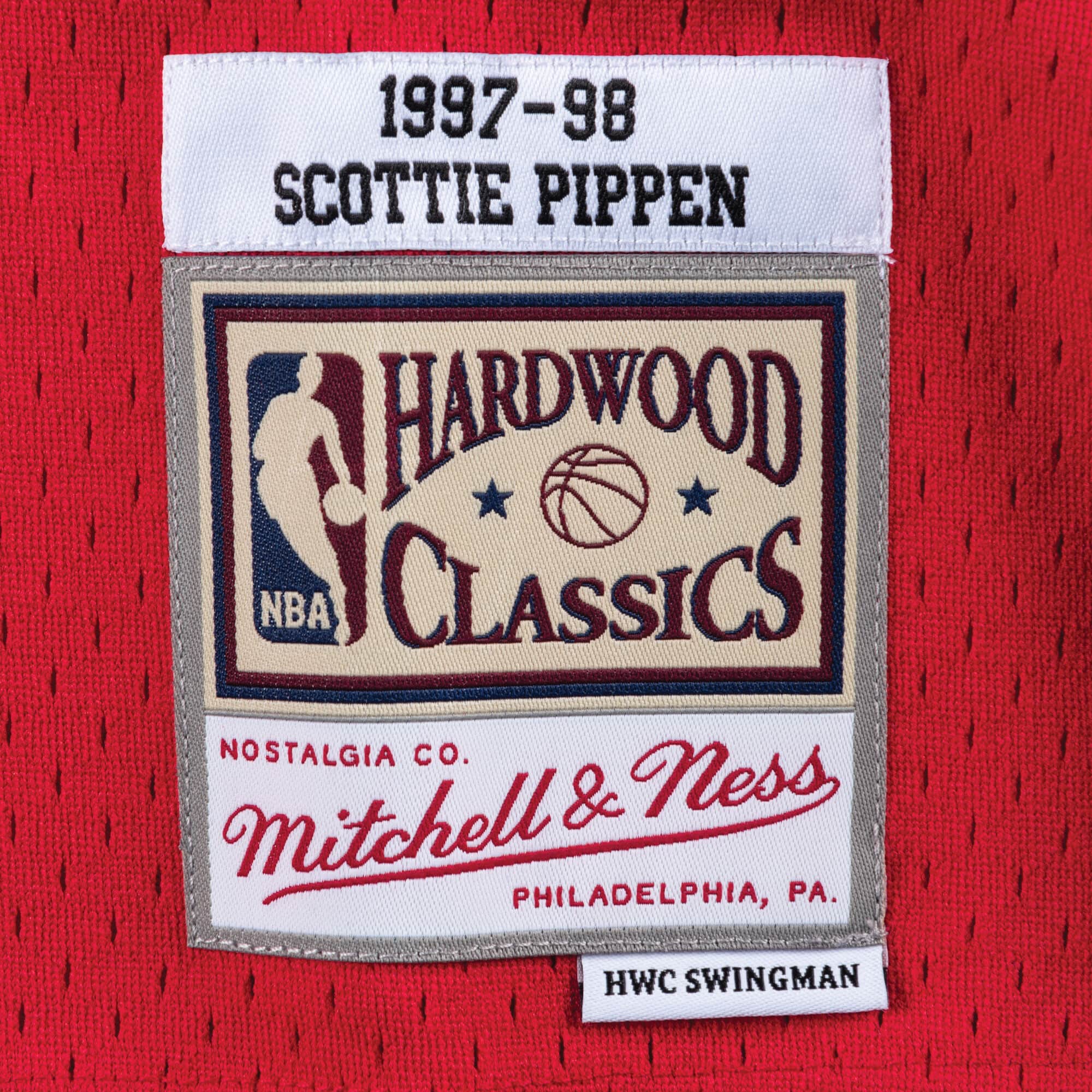 Swingman Jersey Chicago Bulls Road 1997-98 Scottie Pippen Red