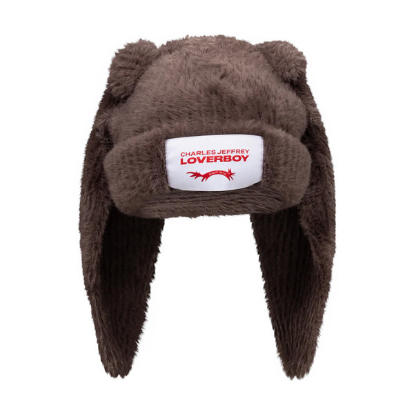 Fluffy Chunky Rabbit Beanie 'Brown'