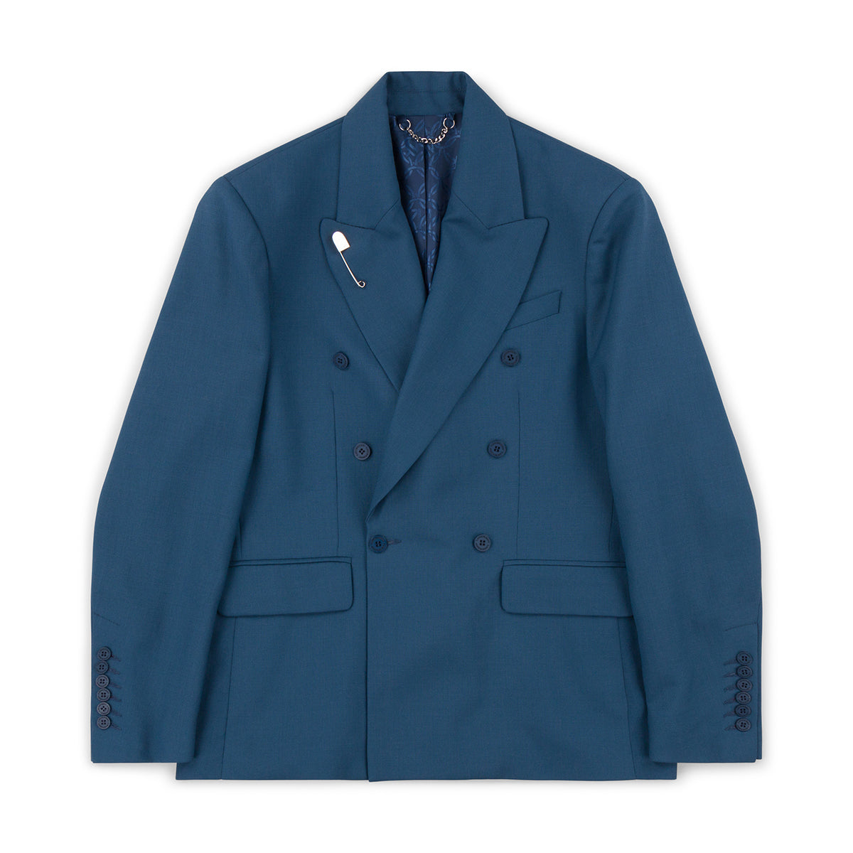 Tropical Wool Edinburgh Double Breasted Blazer 'Blue'