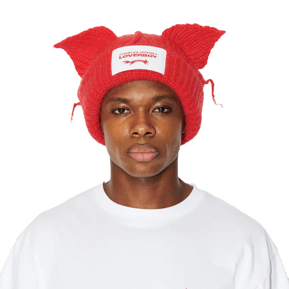Charles Jeffrey LOVERBOY Chunky Ears Beanie 'Red' – Limited Edt