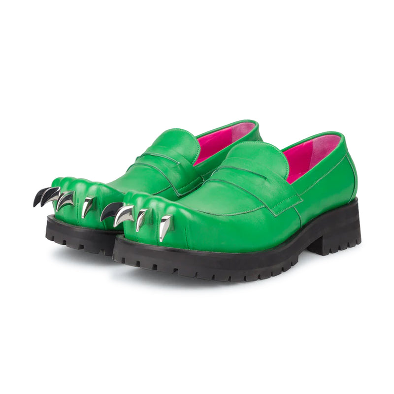 Leather Moccasin Moggies 'Green'