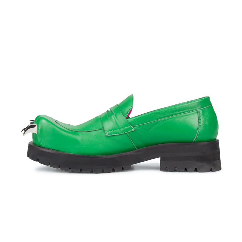 Leather Moccasin Moggies 'Green'