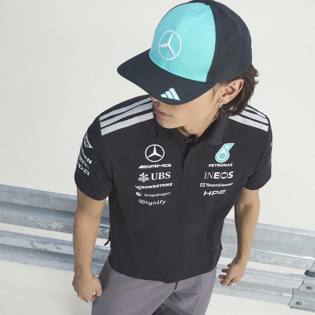 + Mercedes AMG Petronas F1 Team Engineers Polo Tee 'Black'