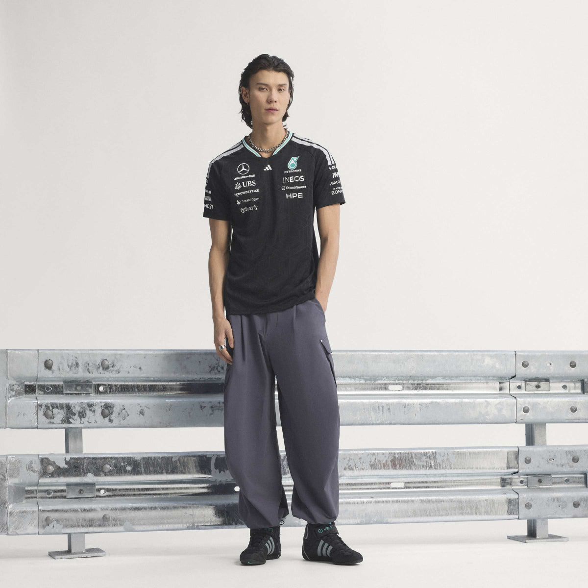 + Mercedes AMG Petronas F1 Team Driver Jersey Authentic 'Black'