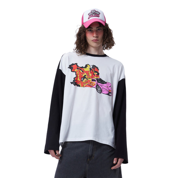 Burnt Out L/S Tee 'Black White'