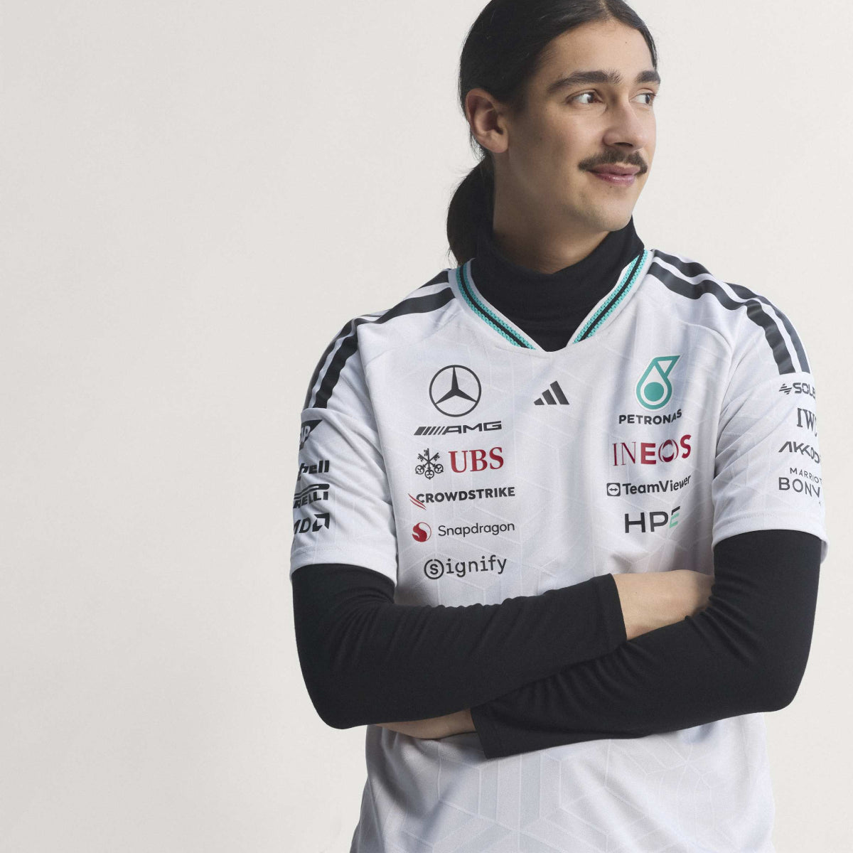 + Mercedes AMG Petronas F1 Team Driver Jersey Authentic 'White'