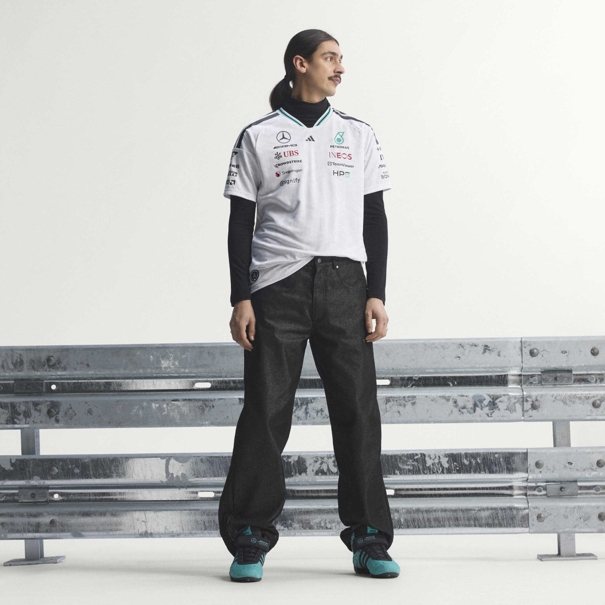 + Mercedes AMG Petronas F1 Team Driver Jersey Authentic 'White'