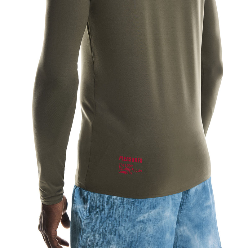 + PLEASURES + The LOOP Running Supply L/S Tee 'Olive'