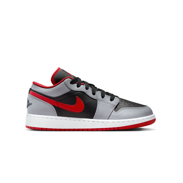 Kids Air Jordan 1 Low 'Black Cement Grey Fire Red'