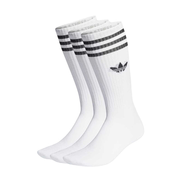 Solid Crew Socks 3 Pairs 'White Black'