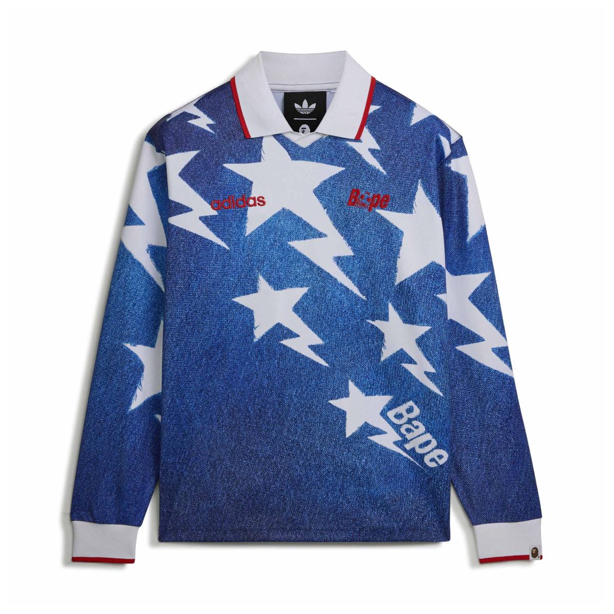 + BAPE LSL Star Jersey 'Medium Blue Denim'