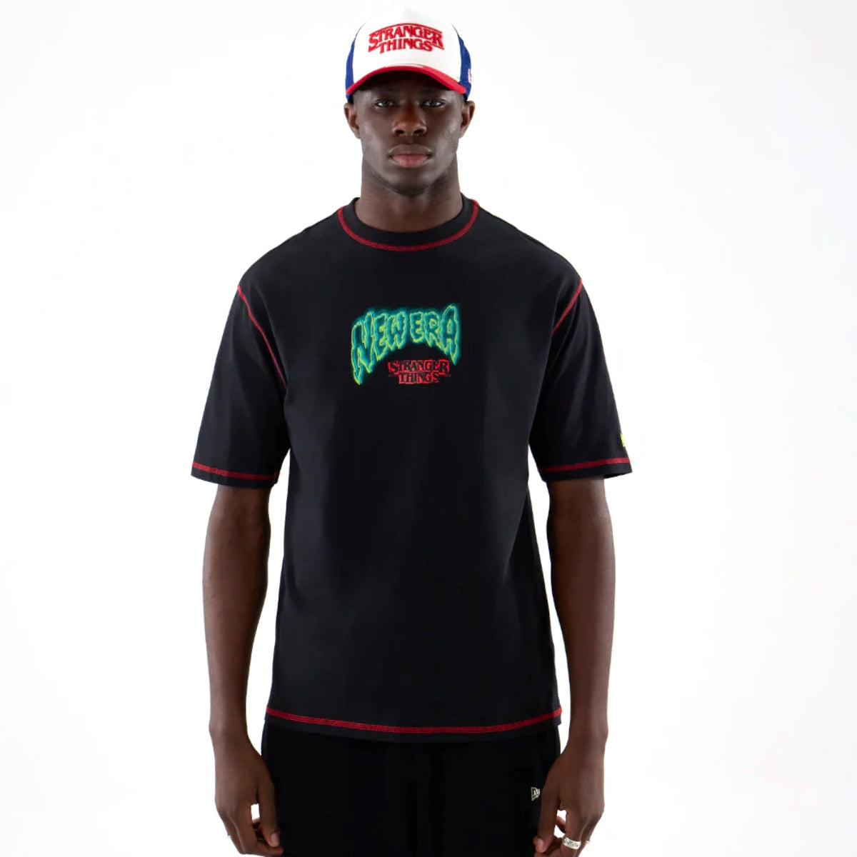 + Stranger Things Eleven SS Oversized Cotton Tee 'Black'