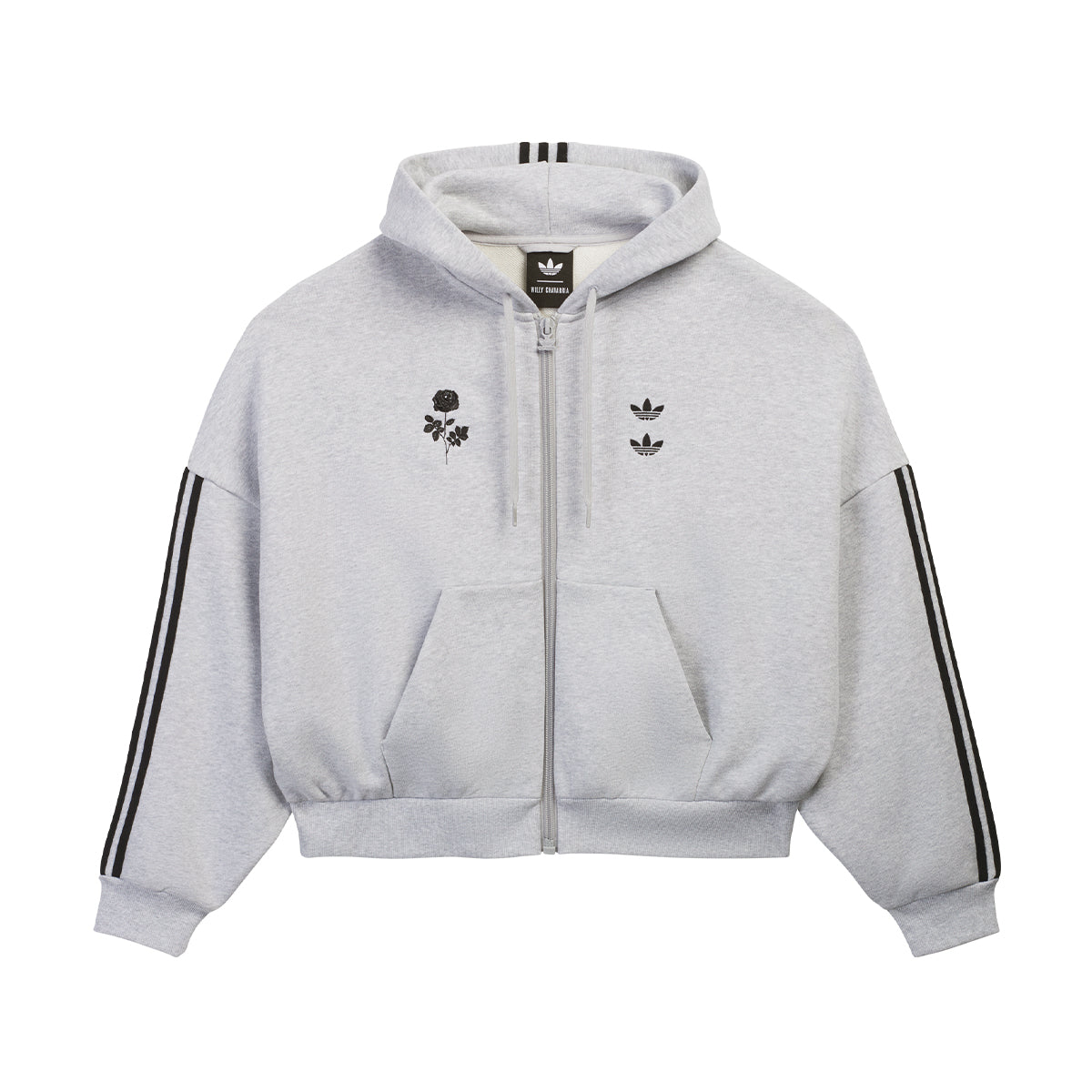 + Willy Chavarria Full Zip Logo Hoodie 'Light Grey Heather'