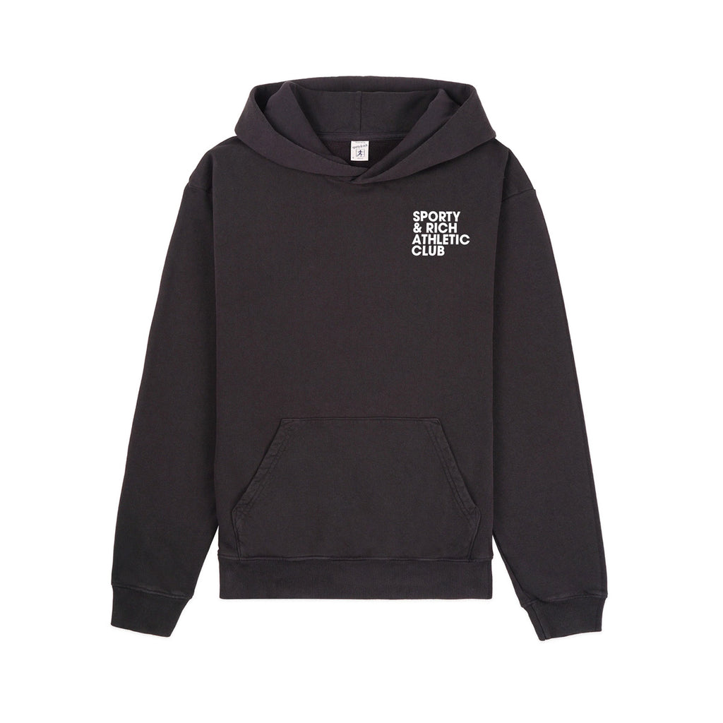 スウェット・トレーナー Sporty & Rich NEW DRINK MORE WATER HOOD FADIZED BLACK HOAW23 HWCNY Hoodie - Faded Black/White – Sporty & Rich