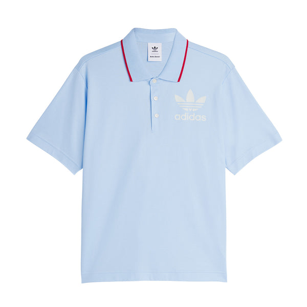 + Wales Bonner Short Sleeve Polo Tee 'Glow Blue'