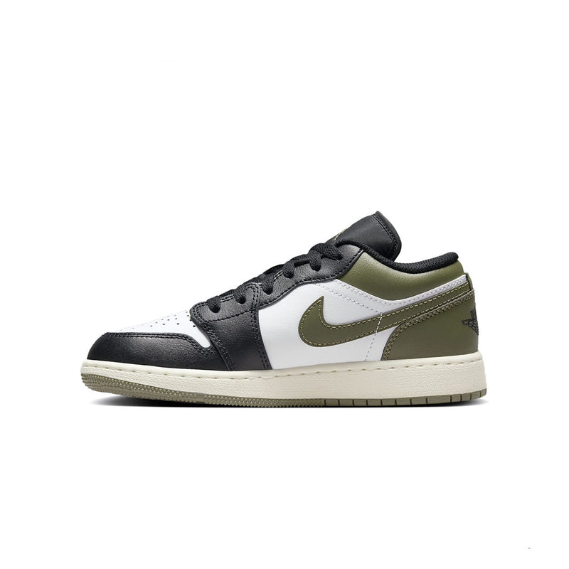 Kids Air Jordan 1 Low 'Black Toe Medium Olive'