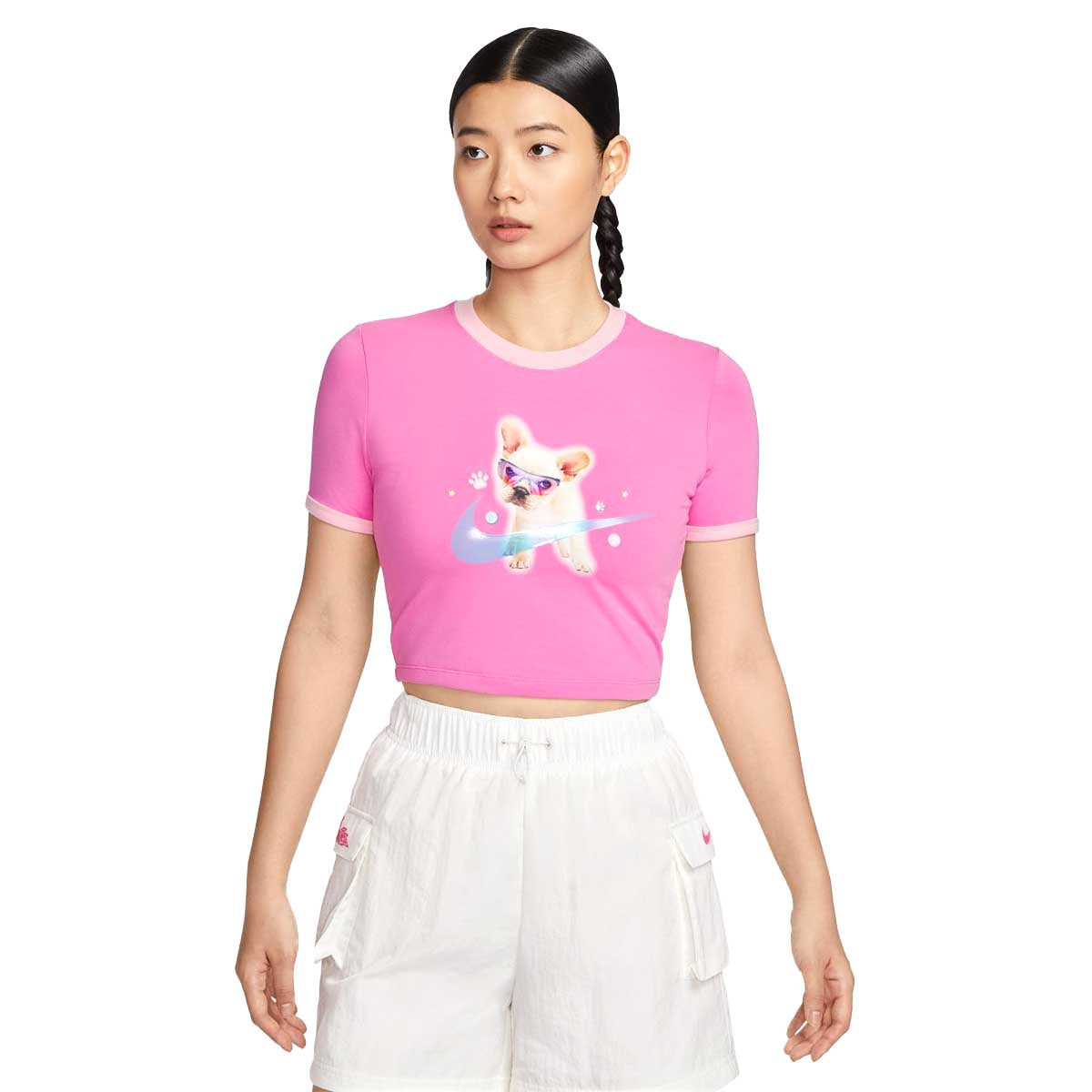 Wmns Slim Crop T-Shirt 'Playful Pink'