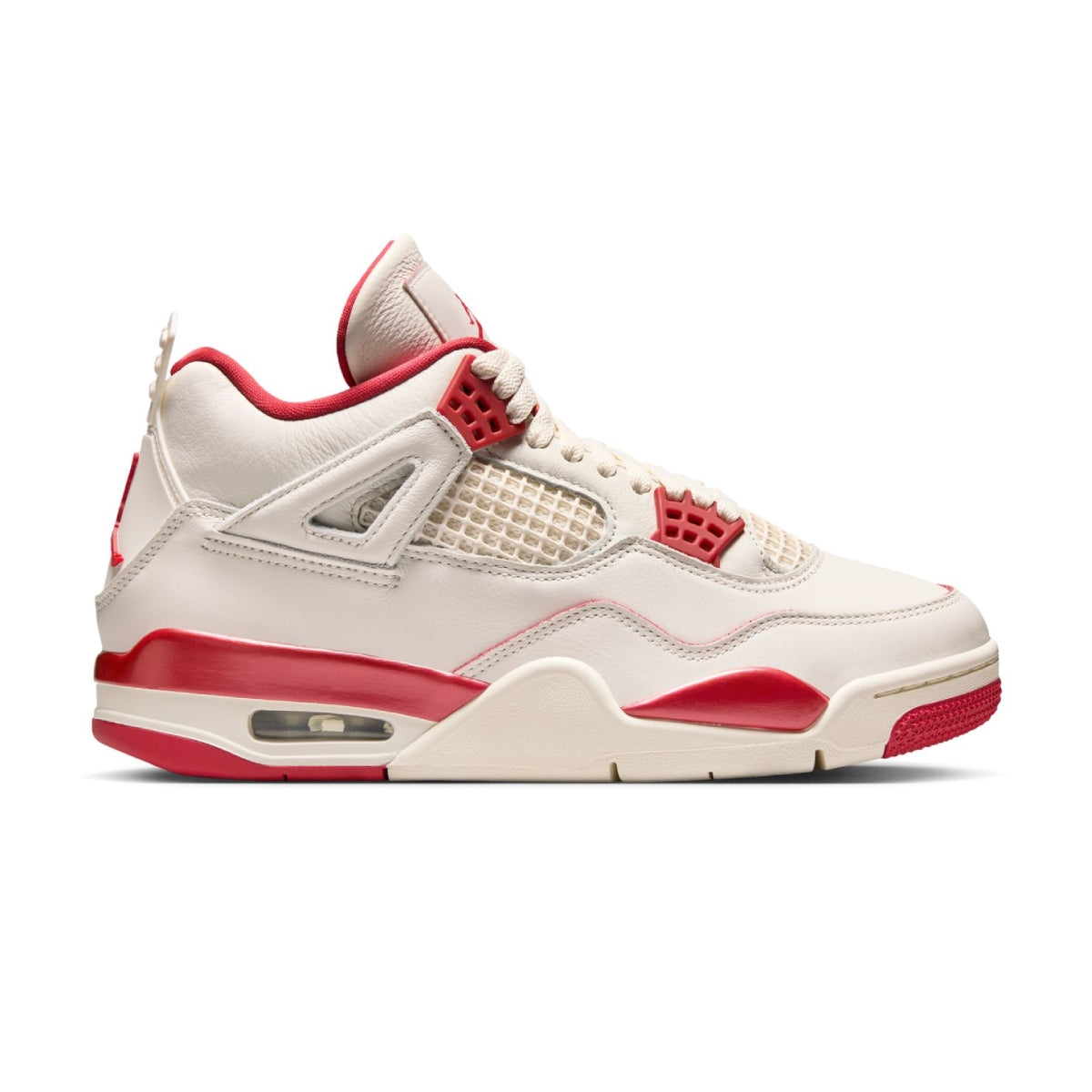 Wmns Air Jordan 4 Retro 'Pale Ivory and Tough Red'