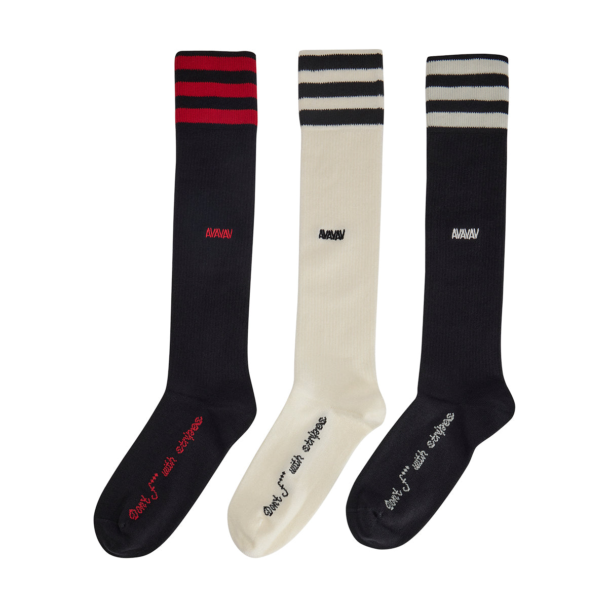 + AVAVAV Knee Socks 'Cream White Black'