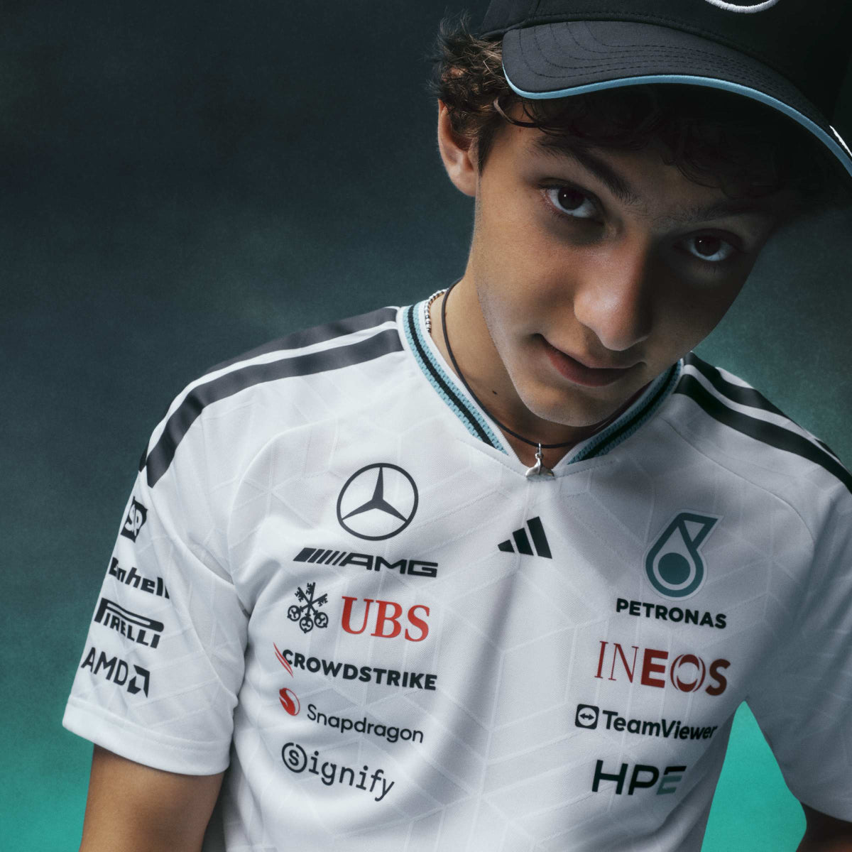 + Mercedes AMG Petronas F1 Team Driver Jersey Authentic 'White'