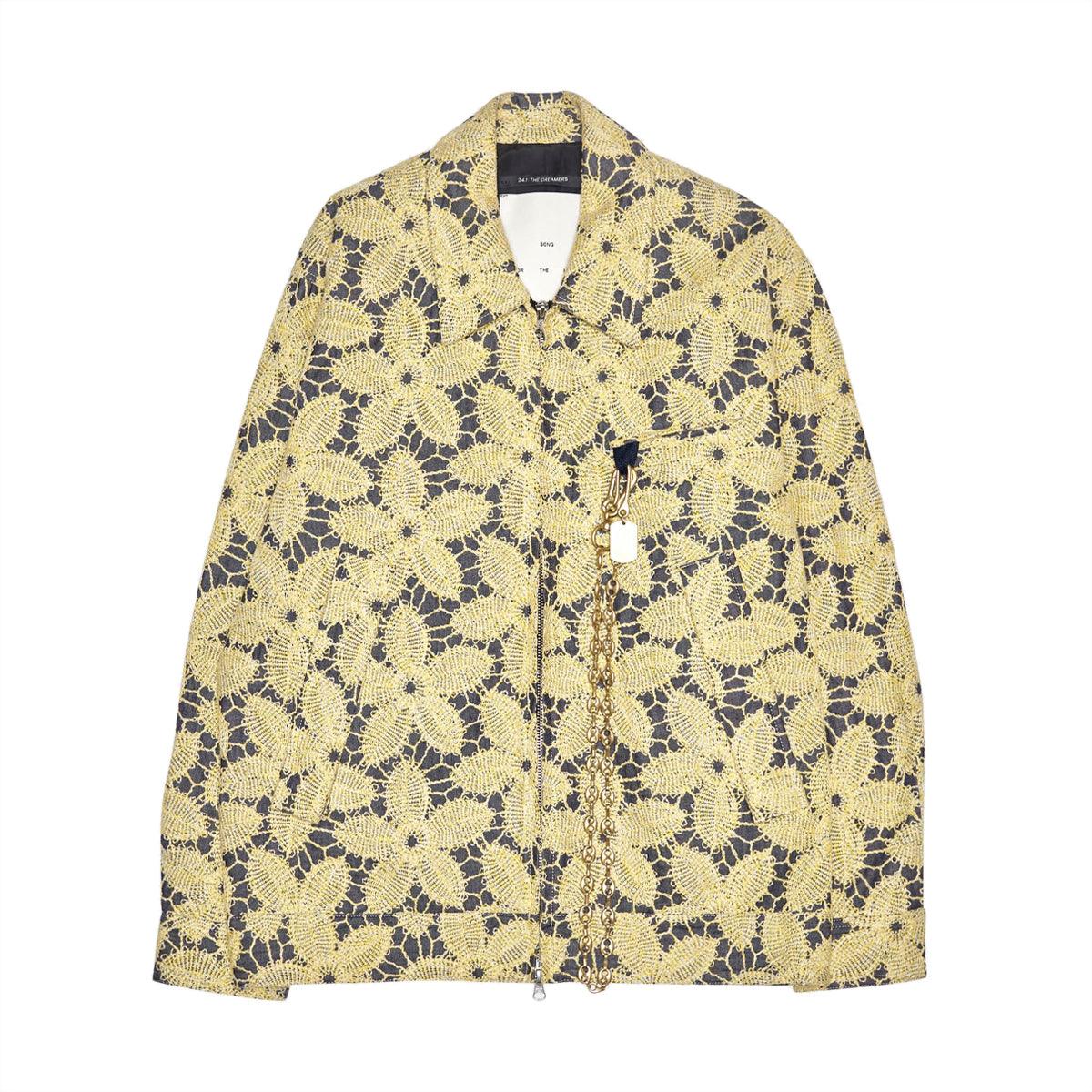 Embroidered Denim Coach Jacket 'Yellow'