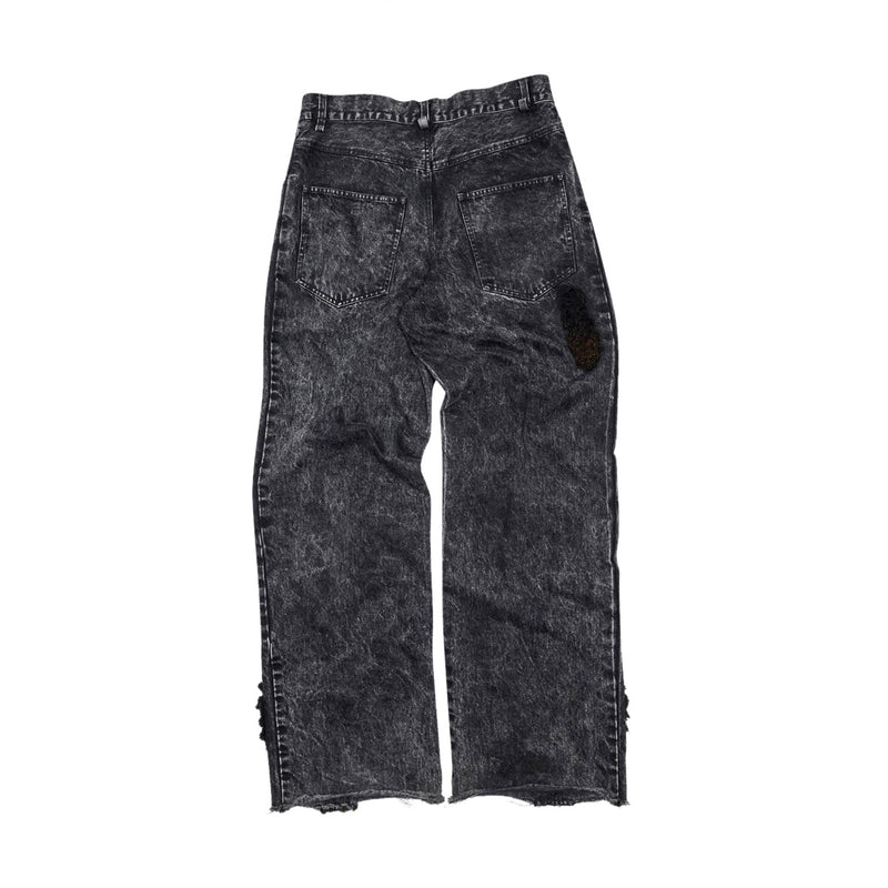 Acid Wash Denim Boyfriend Jeans 'Black'