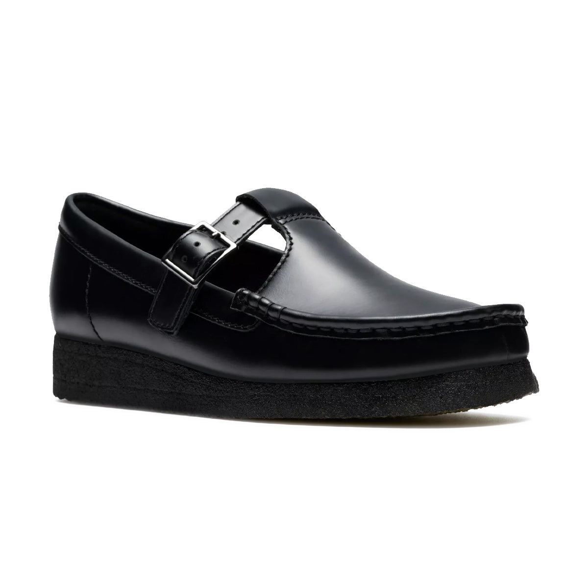 Wallabee T Bar 'Black Hi Shine Leather'