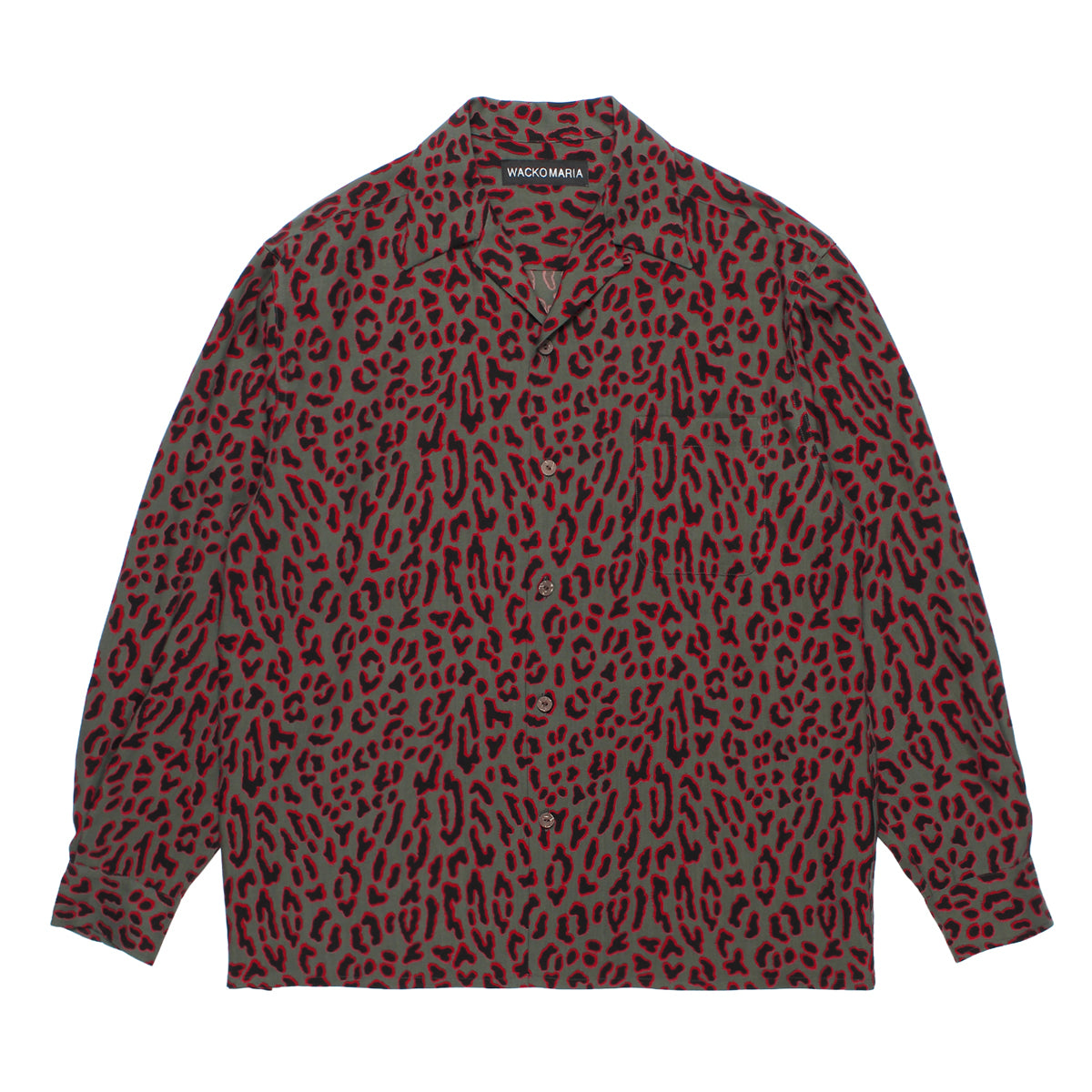 Leopard Type 1 L/S Hawaiian Shirt 'Charcoal'